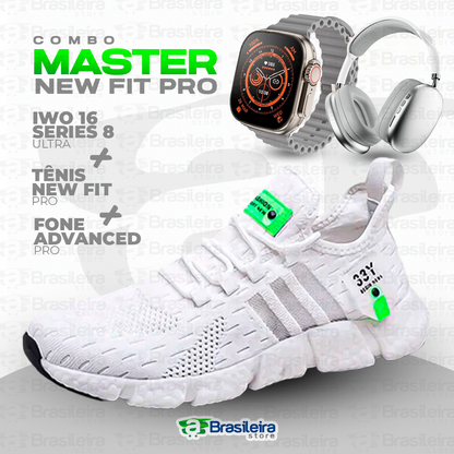 Combo 3x1 PRO - Tênis SNEAKER NEWFIT PRO + IWO SERIES 8 ULTRA + FONE BLUETOOTH PRO | ENVIO IMEDIATO | FRETE GRÁTIS | 12x
